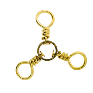 Eagle Claw 3-Way Swivel Brass, Size 10 (Per 8) - Eagle Claw