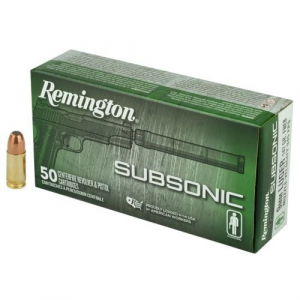 ington Subsonic 9mm 147 GR Flat Nose Enclosed Base 50 Bx/ 10 Cs Ammo