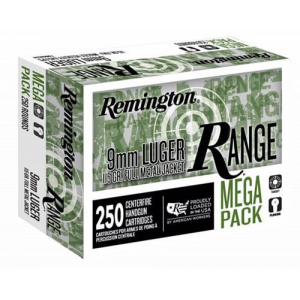 ington Ammunition R23965 Remington Range 9mm Luger 115 Gr Full Metal Jacket (FMJ) 250 Per Box/ 4 Cs Ammo