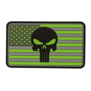 Punisher Flag - (Hi-Viz Green & Gray) - Voodoo Tactical