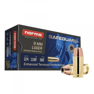 EGUARD 9mm 124gr JHP 50RDS Ammo