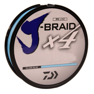 Daiwa J-Braid x4 Braided Line 150 Yards, 50 lbs, .013" Diameter, Island Blue - Daiwa