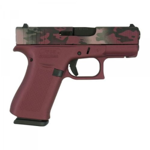 Glock 43X Dark Pink w/Camo Slide Frame Handgun 9mm Luger 10rd Magazines(2) 3.4" Barrel Accessory Rail USA Made - Glock