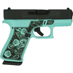 Glock 43x "Robin's Egg Blue Rose" 9mm Semi Auto Pistol - Glock