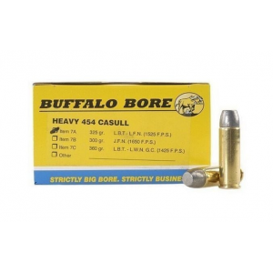 falo Bore Ammunition 7A/20 Pistol 454 Casull 325 Gr Lead Flat Nose (LFN) 20 Bx/ 12 Cs Ammo