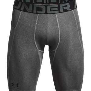 UA Men's HeatGear Pocket Long Shorts Carbon Heather/Black Large - Under Armour