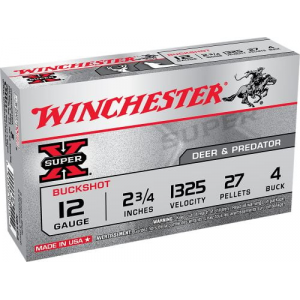 chester Super X Buckshot 12 Gauge 2.75 4 Buck 5 Round Box Ammo