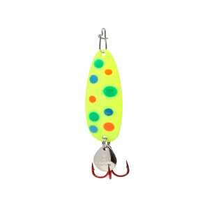 Clam Ribbon Leech Flutter Spoon, 1/8oz, Size 8, Glow Chart Wonderbread - Clam