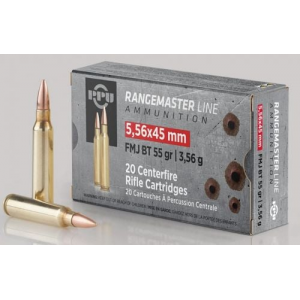  Rangemaster Full Metal Jacket Boat Tail 5.56 NATO 55gr 20 Round Box Ammo