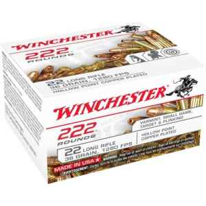 chester USA 22LR 36gr Copper Plated Hollow Point 222rd Box Ammo