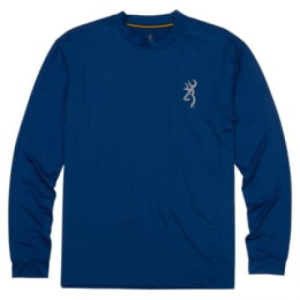 Browning Graphic Long Sleeve Sun Shirt Navy Flag - Large - Browning