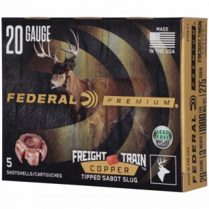 eral Premium Freight Train Copper 20ga 3 275gr Slug 1900 Fps 5/ct Ammo