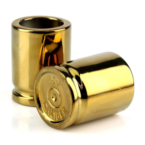 Caliber Gourmet Caliber Gourmet Shot Glasses Gold Ceramic 1 Pair - Uzi
