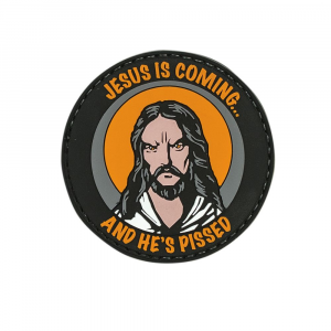 Jesus Is Coming And He'S Pissed Rubber Patch (2.5) - Voodoo Tactical