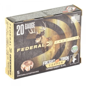 eral Premium Freight Train Copper 20ga 2-3/4 275gr Slug 1700 Fps 5/ct Ammo
