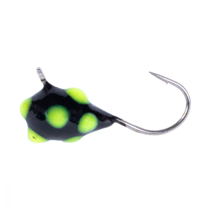 Clam Pro Tackle Confetti Drop Jig - #12 - 1/32 oz - Black/Chartreuse Glow Dot - Clam