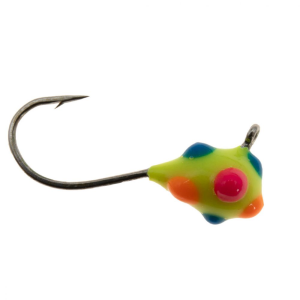 Clam Pro Tackle Confetti Drop XL Jig - #8 - 1/32 oz - Chartreuse Multi-Color Glow Dot - Clam