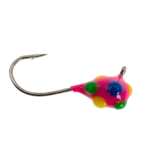 Clam Pro Tackle Confetti Drop XL Jig - #10 - 1/64 oz - Pink Multi-Color Glow Dot - Clam