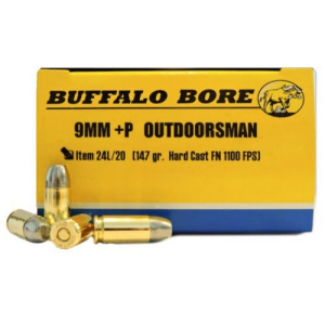 falo Bore Outdoorsman Flat Nose 9mm P 20 Round Box Ammo