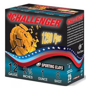 llenger Sporting Clay 12 Gauge 2-3/4 1oz 1250 FPS #8 250 Case Ammo