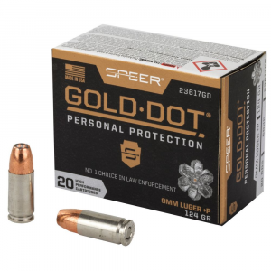 er Gold Dot Personal Protection 9mm 124 GR Hollow Point 20 Bx/ 10 Cs Ammo