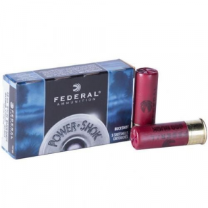 eral Standard Power-Shok Buckshot 12 Gauge 12 Pellet #00 5 Round Box Ammo