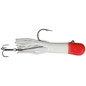 Mission Tackle 1/2 Oz. Lake Trout Tube 4" White Red Top Rigged - Jb Lures