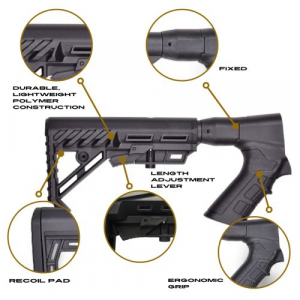 Adjustable Length Tactical Stock with Ergonomic Pistol Grip Compatible with Pardus 12GA 12GA - Myholster