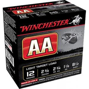 chester AA Light Target Load 12 Gauge 2.75 1 1/8 Oz 8.5 Shot 25 Bx/ 10 Cs Ammo