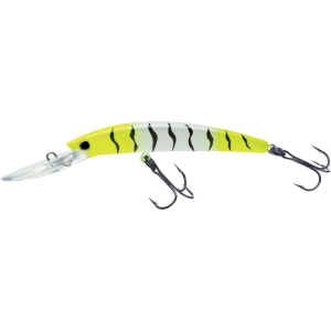 Yo-Zuri Crystal Minnow Deep Diver Walleye Hard Bait Lure, Chartreuse Tiger, 3 1/2" - Yo-Zuri