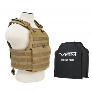 NcStar Plate Carrier Vest 2 10" x 12" Soft Panels, Tan - Ncstar