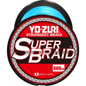Yo-Zuri SuperBraid Fishing Line, Blue, 80lb Break Strength, 600 Yards - Yo-Zuri