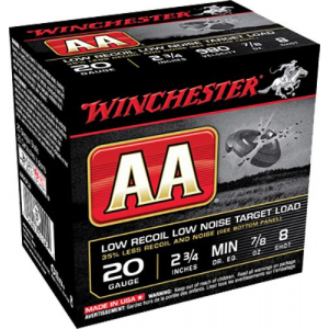 chester AA Low Recoil 20 Gauge 2.75 7/8 Oz 8 Shot 25 Bx/ 10 Cs Ammo