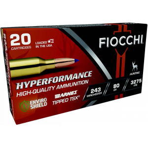 cchi Hyperformance 243Win 80gr Barnes Tipped TSX 20 Per Box/10 Case Ammo