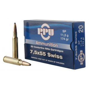  Metric Rifle 7.5x55mm Swiss 174 Gr Soft Point (SP) 20 Bx/ 10 Cs Ammo