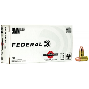 eral Range And Target Full Metal Jacket 9mm 50 Round Box Ammo