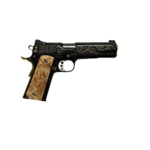 KIMBER CUSTOM 1911 .45 ACP BLACK DELUXE, SCROLL WORK, GOLD ROPE INLAY - Kimber