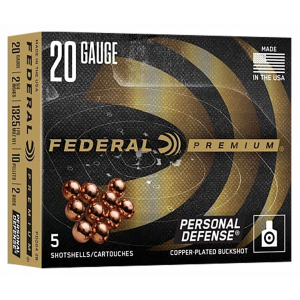 eral Personal Defense 20 Gauge 2.75 2 Buck Round 5 Per Box Ammo