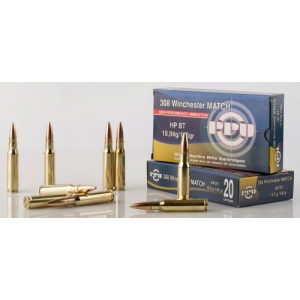  Match 7.62 NATO/.308 WIN 168 GR Hollow Point Boat Tail (HPBT) 20 Bx/ 10 Cs Ammo