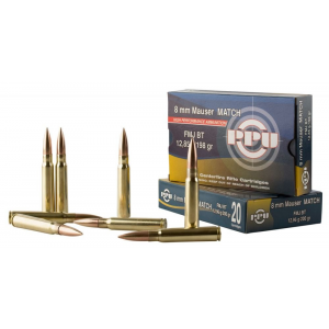  Match 8mm Mauser 200 Gr Full Metal Jacket (FMJ) 20 Bx/ 10 Cs Ammo