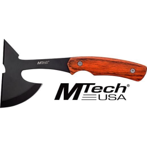 Mc Mtech 9" Tomahawk W/sheath 3" Black Blade Pakkawood Hndl - Master Cutlery