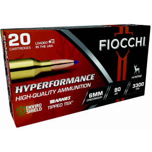 cchi Hyperformance 6mmCreedmoor 80gr Barnes Tipped TSX 20 Per Box/10 Case Ammo