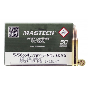 tech Tactical/Training 5.56x45mm NATO 62 Gr Full Metal Jacket (FMJ) 50 Bx/ 20 Cs Ammo