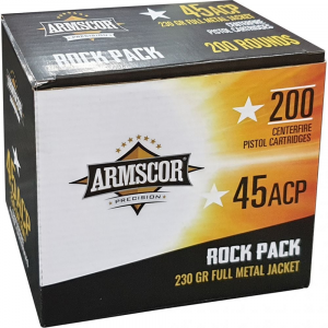 scor Range Rock Pack Pistol .45 ACP 230 Gr. FMJ 200 Rd. Ammo