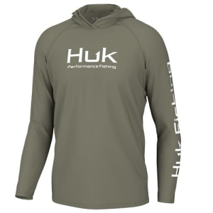 Huk Vented Pursuit Long Sleeve Hoodie - Moss - Medium - Marolina Dba Huk
