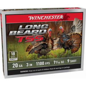 chester Long Beard TSS Shotshells 20ga. 3 1-9/16oz 1100 Fps 5/ctz Tungsten 9Shot 5 Per Box/10 Case Ammo