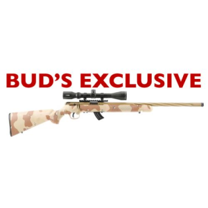 BUD'S EXCLUSIVE Savage Mark II FV-SR .22LR, 20", 10+1 Desert Storm Camo, Twist Fluted Barrel Scope Combo! - Savage Arms