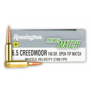 ington Ammunition Premier Match 6.5 Creedmoor 140 Gr Open Tip Match Boat-Tail 20 Bx/ 10 Cs Ammo