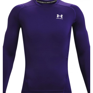 UA Men's HeatGear Armour Long Sleeve Purple/White Large - Under Armour