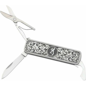 Browning Knife Morgan Folder Multi Function Scroll Engraved - Browning